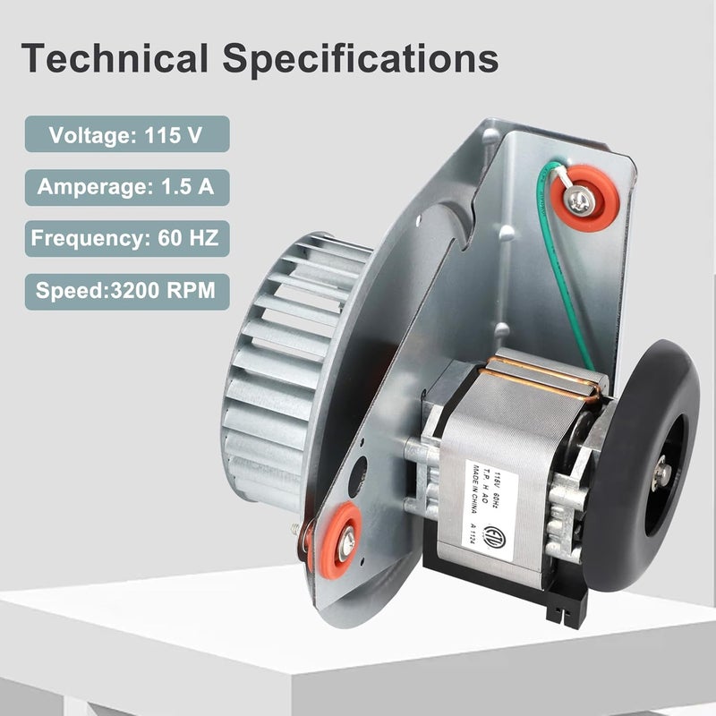 Criditpid HC21ZE117-B HC21ZE117 Furnace Draft Inducer Blower Motor Kit for JAKEL INC J238-150-1571 Draft Inducer Motor, Inducer Motor Kit Includes Blower Wheel and Mounting Bracket. - Image 2